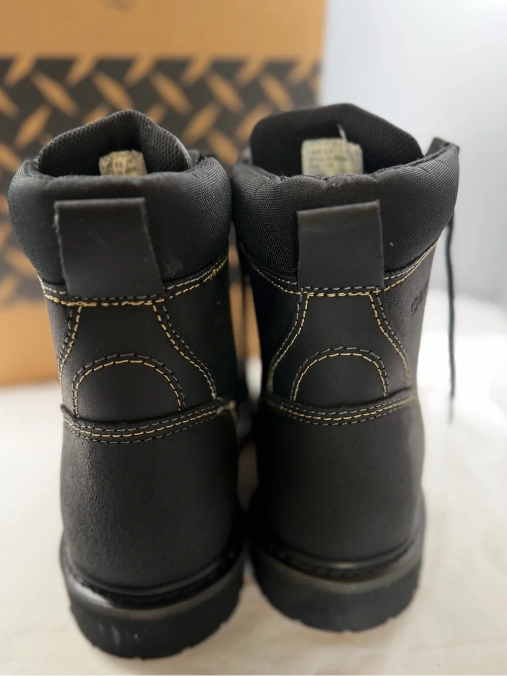 NWT AND BOX Men's Black Lace-Up Work Boots with Rugged Lug Sole 8.5